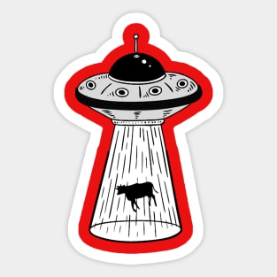 cow ufo abduction Sticker